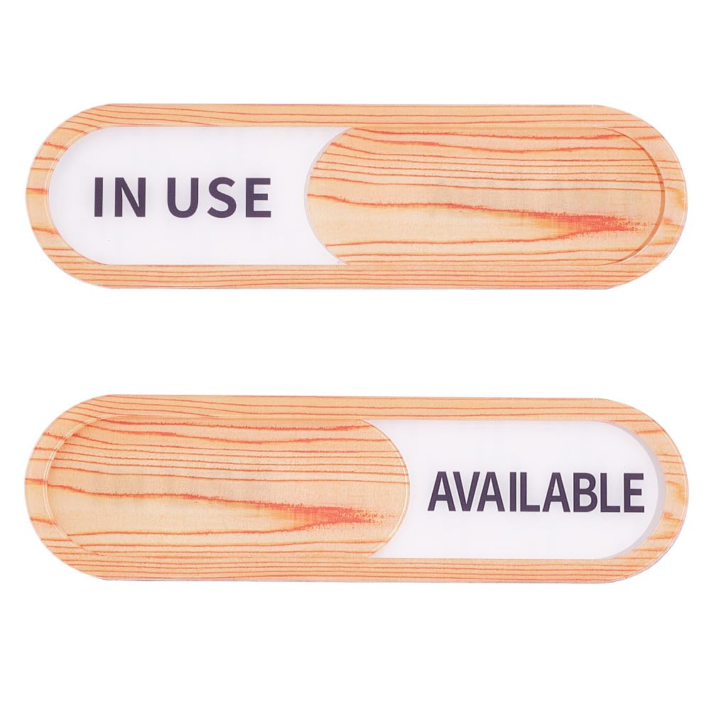 GOMAKERER 2 Pcs Acrylic Slide Signs, In Use Available Privacy Slider Sign Privacy Sliding Door Sign Slide Door Sign Indicator for Room Do Not Disturb UV Process Office