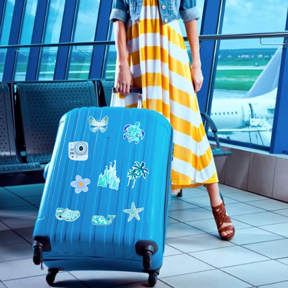 Sunvito Stickers for Water Bottles, 53 Pack Laptop Stickers for Guitar, Skateboard, Phone, Luggage, Cute Waterproof Stickers for Teens, Girls, Kids (Blue)