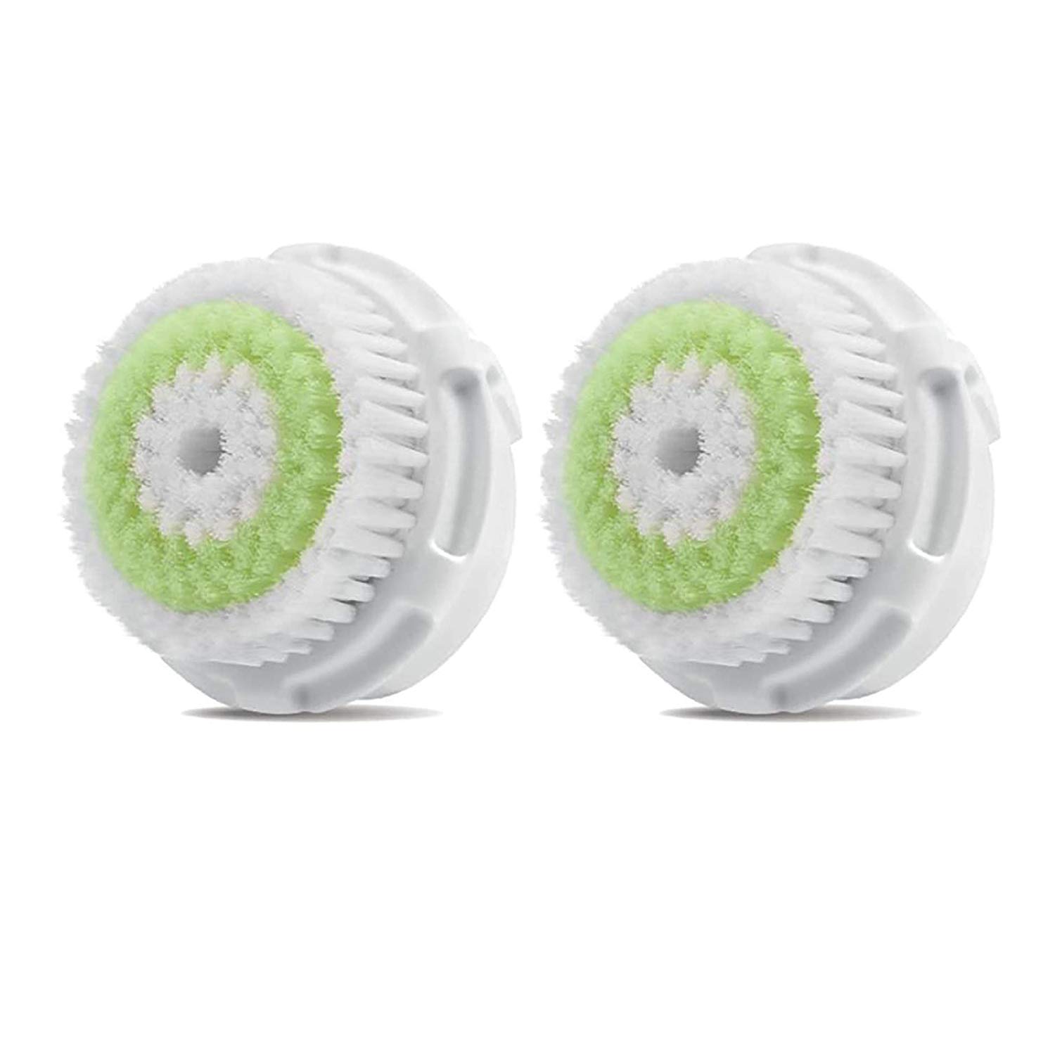 Replacement Facial Cleansing Brush Heads, Facial Cleansing Brush Head, Exfoliator Facial Brush Heads, for Acne Prone, Clogged and Enlarged Pores Skins (Green/2 Pack): Beauty