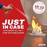 LifeSafe Technologies Small Fire Extinguisher Home Car Kitchen Compact 1kg view 4