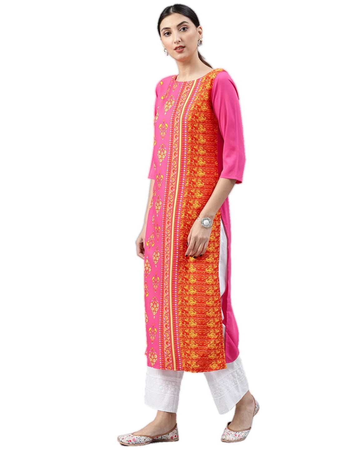 vaamsi crepe digital printed kurti(vpk1514_pink_free size)