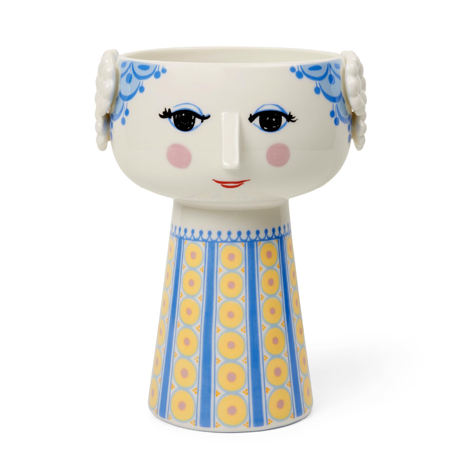 Bjørn Wiinblad Eva 56537 Women's Head Vase Porcelain Blue Size: 18.5 x 12.5 cm