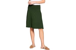 Popana Womens Casual Knee Length A-Line Stretch Midi Skirt Plus Size