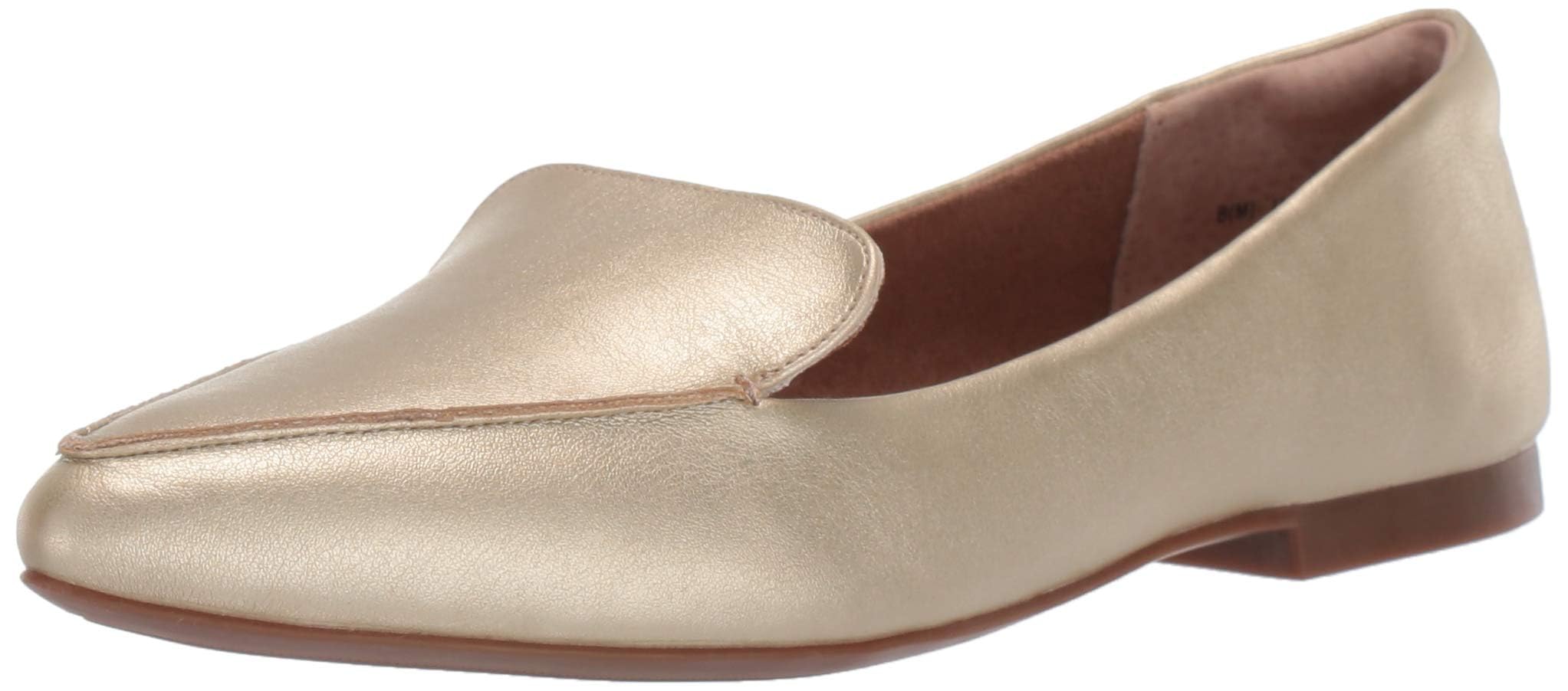 Amazon Essentials Women's Loafer Flat, Gold, 13