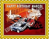 Hot Wheels Edible Birthday Cake OR Cupcake Topper