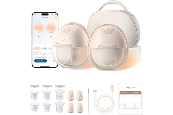 eufy Security Heated Wearable Breast Pump S1 Pro, Slim Hands-Free with Industry-Leading HeatFlow Tech, Wireless Charging Case, App-Controlled OptiRhythm, Hospital-Grade Suction, in-Bra Use