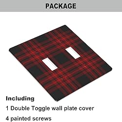 Pznen Red and Black Plaid Double Toggle Covers