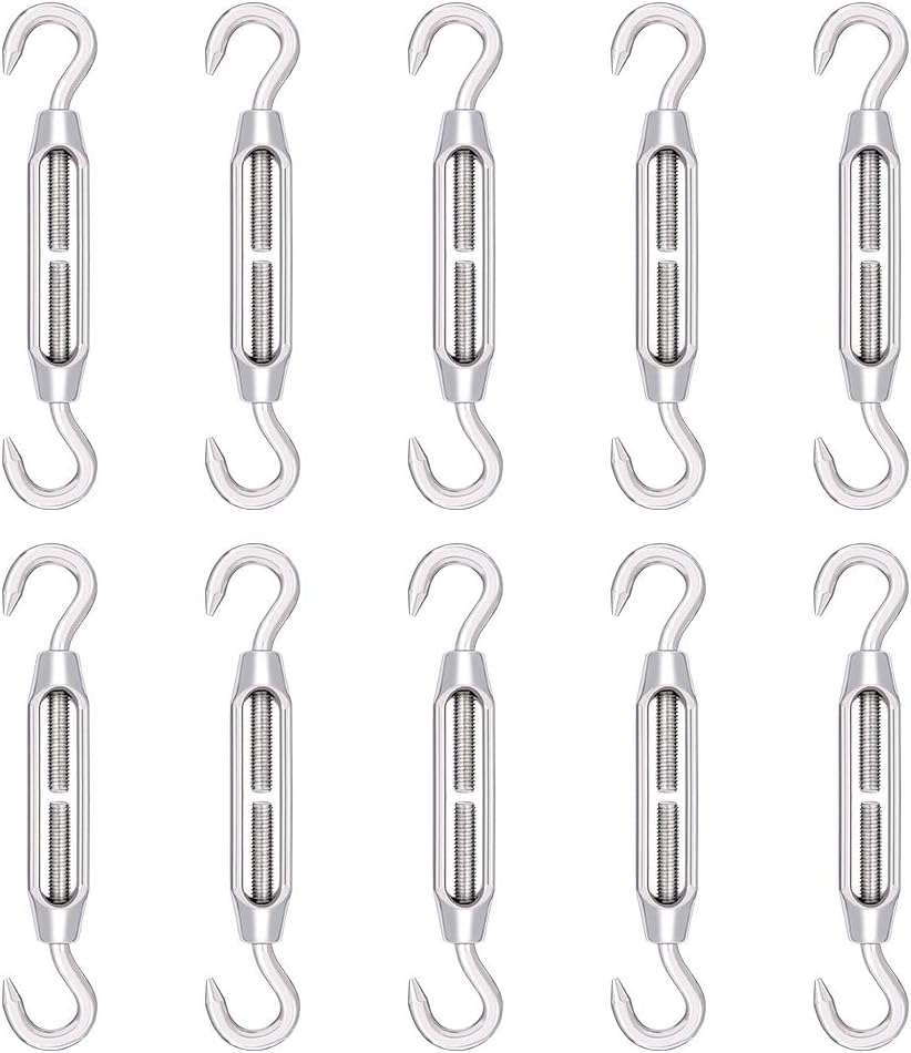 angelikashalala 10 PCS M4 Turnbuckle Hook Wire Tension Tensioner Rope