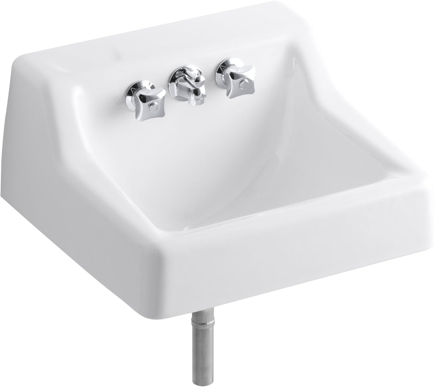 KOHLER K27050 Hampton WallMount Bathroom Sink, White Wall Mounted Sinks