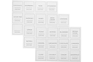 SHINEOFI Coffee Syrup Labels 3 Sheets Removable Waterproof Stickers for Kitchen Pantry Organization