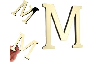 uxcell 3D Alphabet Mirror Wall Stickers, 4" Acrylic Alphabet Wall Decal Self-Adhesive House Letter Number Home Decor Art Lett