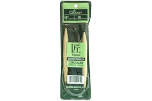 Clover Takumi Bamboo Circular 16-Inch Knitting Needles, Size 15