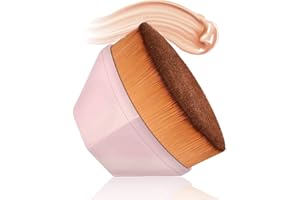 EFLY Foundation Makeup Brush Flat Top Kabuki Hexagon Face Blush Liquid Powder Foundation Brush for Blending Liquid, Cream or Flawless Powder Cosmetics (Pink)