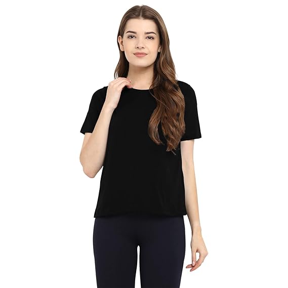 black plain t shirt for women