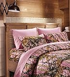 Microfiber 6 Piece Hunter Pink Camo Rustic Bed Sheet Set & Pillowcases (Pink, Queen)