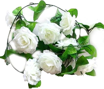 iShine Guirnalda Artificial Hiedra Flores con Hojas Verdes para