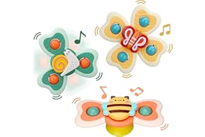 LZZAPJ Spinning Sensory Learning Toys for Toddlers 1-3, Baby 6-12-18 Months Suction Cup Spinner Toy,Baby Bathtub Bath Toys, Birthday Gifts for 1 Year Old and 2 Year Old Boys and Girls