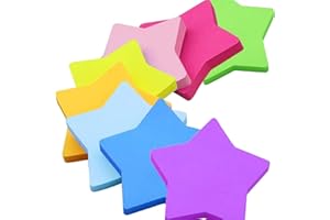 Raypag Colorful Shaped Sticky Notes, Self-Adhesive Aesthetic Memo Pads for Office, School and Home, Vibrant Neon Post Notes f