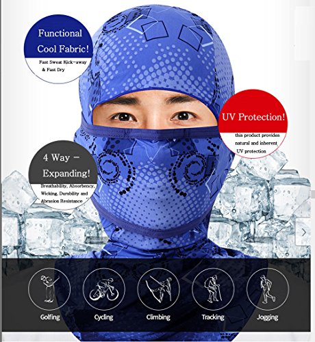 INCONTRO Outdoor Motorcycle Full Face Mask Balaclava Ski Neck Protection Clothing Neck Gaiter Bandana, Lightweight & Breathable Hiking, Outdoor, Fishing Mask, (Tri-Black)