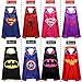 Sholin Superhero Dress Up Costumes 4 Double-sided Design Satin Capes with 8 Felt Masks for Boys and Girls