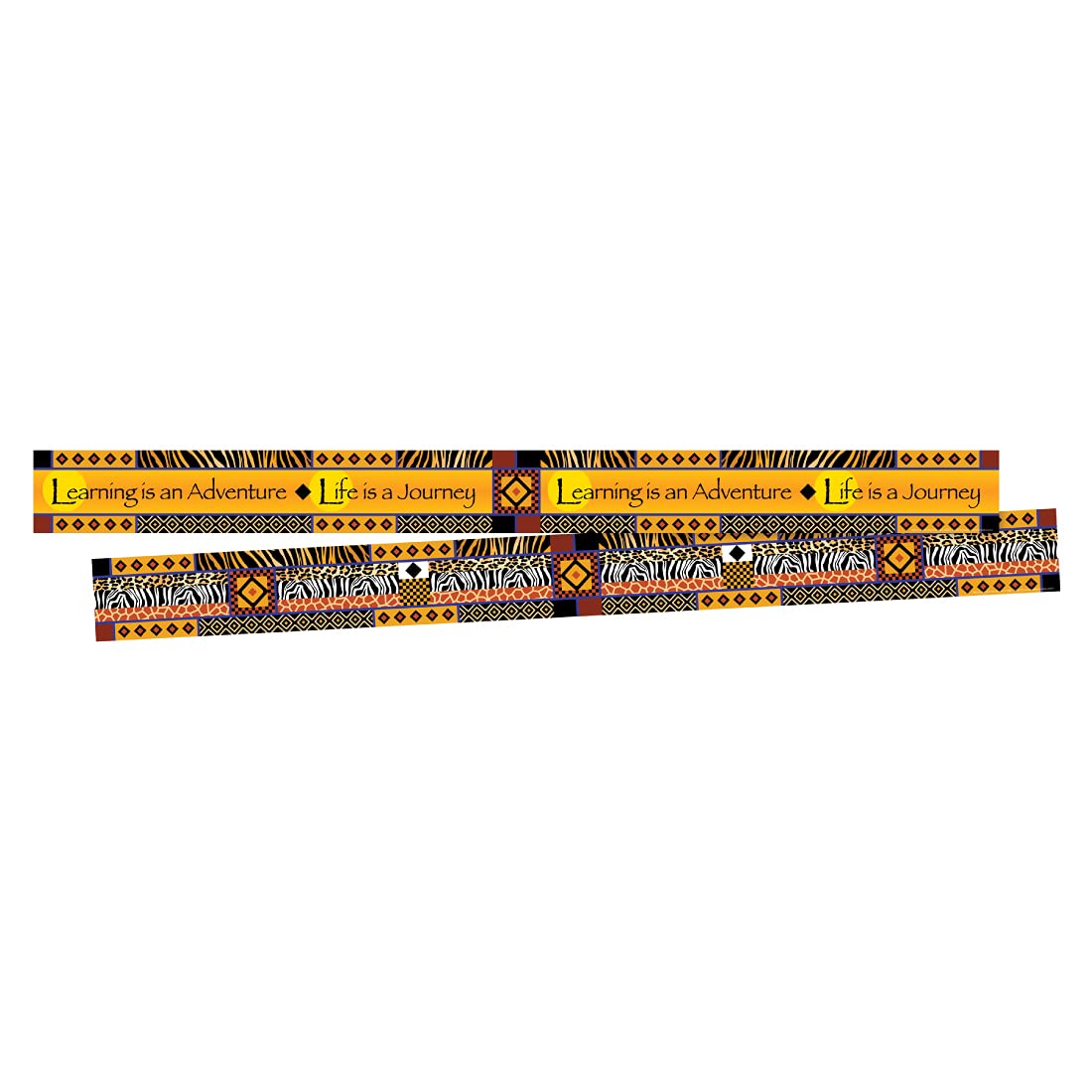 Photo 1 of Barker Creek Double-Sided Border, Africa, for Bulletin Boards, Reception Areas, Halls, Break Rooms, Office, School, Home Learning Decor, 3” x 35’ (943)