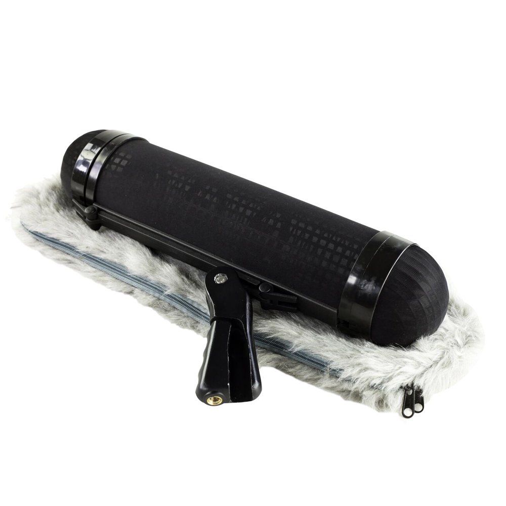 PROAIM Pro Long Blimp for Universal Microphones with up to 24mm diameter | 38cm length| Windshield Shock Mount Mic Suspension System| with Fur Cover for Additional Protection (BMP-40R)