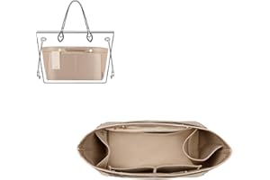 ZTUJO Purse Organizer Insert For Handbag & Tote Shaper,Tote Bag Organizer Insert For Speedy Neverful, 6 Sizes(Medium, Silky Beige)