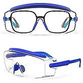 MEIGIX Anti Fog Safety Glasses Safety Goggles Over Glasses Protective Glasses with Anti Scratch Lenses Adjustable