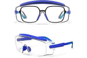 MEIGIX Anti Fog Safety Glasses Safety Goggles Over Glasses Protective Glasses with Anti Scratch Lenses Adjustable