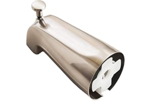 SENTO BETTER HOME BETTER LIFE SENTO Slip On Nickel Universal Bathroom Tub Spout with Diverter, Durable Heavy Duty Metal Bathtub Faucet with Shower Diverter - 4 Inches 1/2" Copper Pipe, Satin Nickel