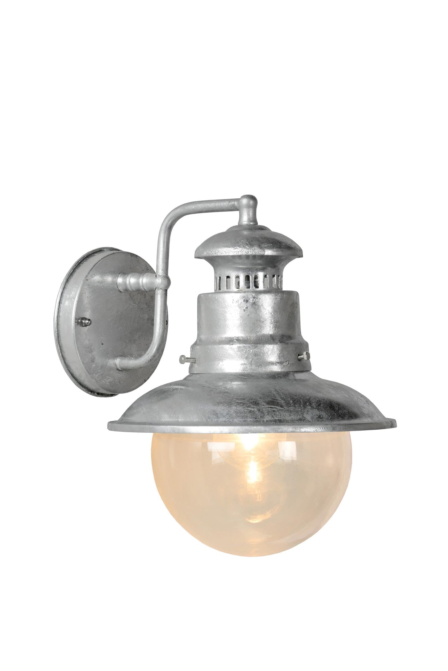 LUCIDE FIGO - Wall Light Indoor/Outdoor - Ø 21,5 cm - 1xE27 - IP44 - Zinc