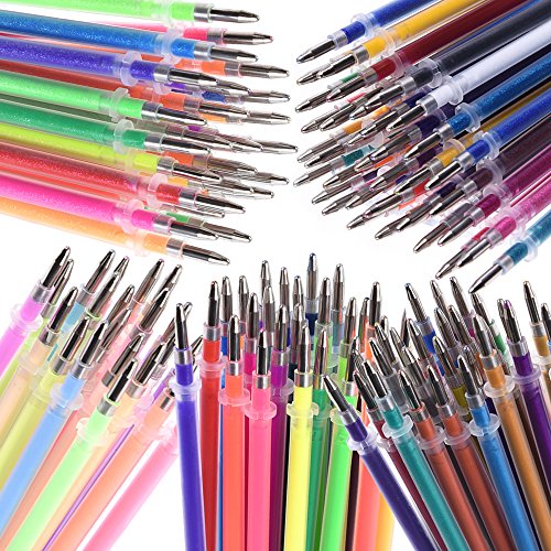 130 Colors Gel Pen Refills Glitter Metallic Pastel Fluorescence Neon, Pen Ink Refills for