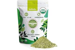 BALIBETOV Organic Yerba Mate, 2.2 lb Loose Leaf – Unsmoked Pure Leaf, Clean Natural Energy, Gluten-Free & Vegan