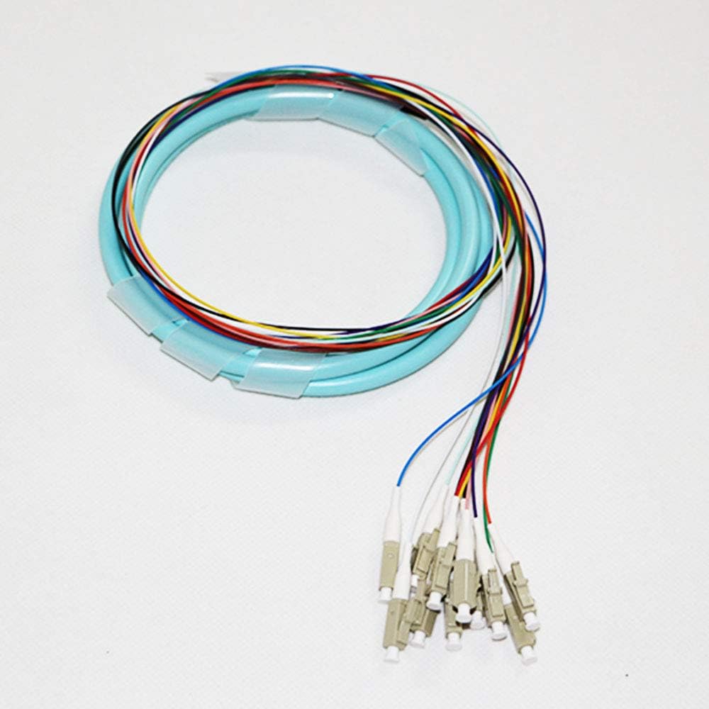 12 Cords 1.5 Meter 10Gbps OM3 MM 50/125 LC UPC Multi Mode Bundles Fiber Optic Pigtail