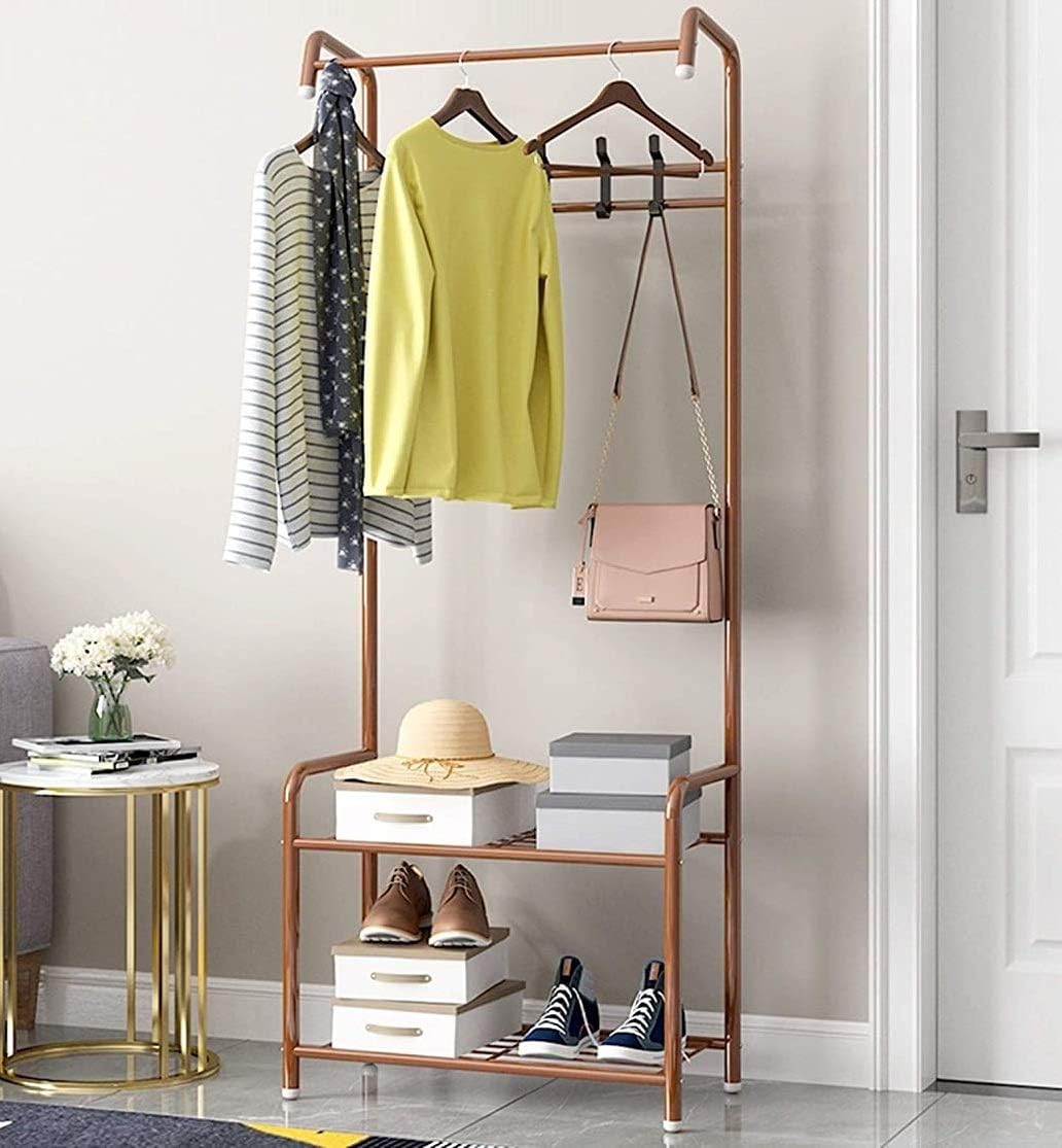 Lukzer 1PC Multipurpose Clothes Rack with 2 Bottom Shelves