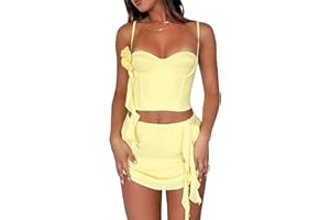 ROAONOCOMO Women Y2K Ruffle 2 Piece Skirt Set Off Shoulder Sheer Mesh Tube Top Fringed Irregular Skirts Outfit Streetwear