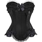 ADELCE Plus Size Corset Top for Women Bustier Lace up Gothic Lingerie Burlesque Costume Dress