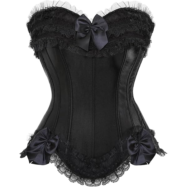 Amazon.com: SHYMMUO Women Black Lace Corset Top Sexy Ruffles