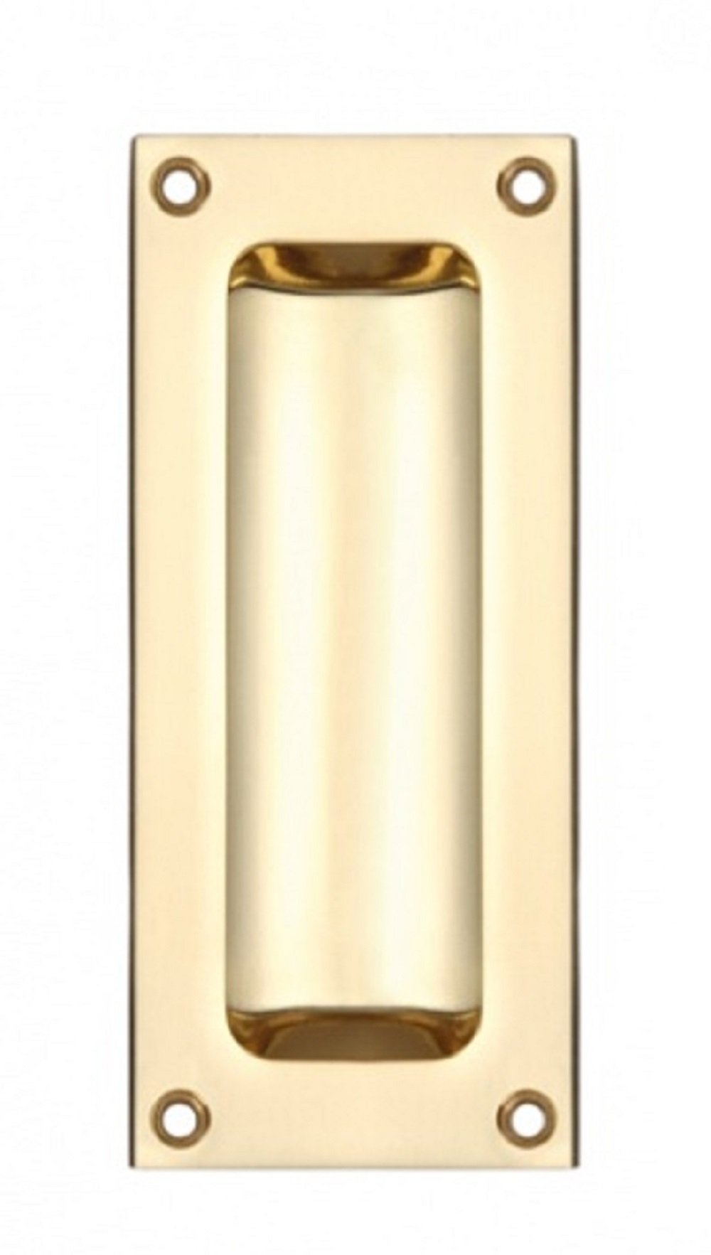 Zoo Hardware FB90 Rectangular Recessed Flush Door Pull Handle 102 x 45mm (Polished Brass)