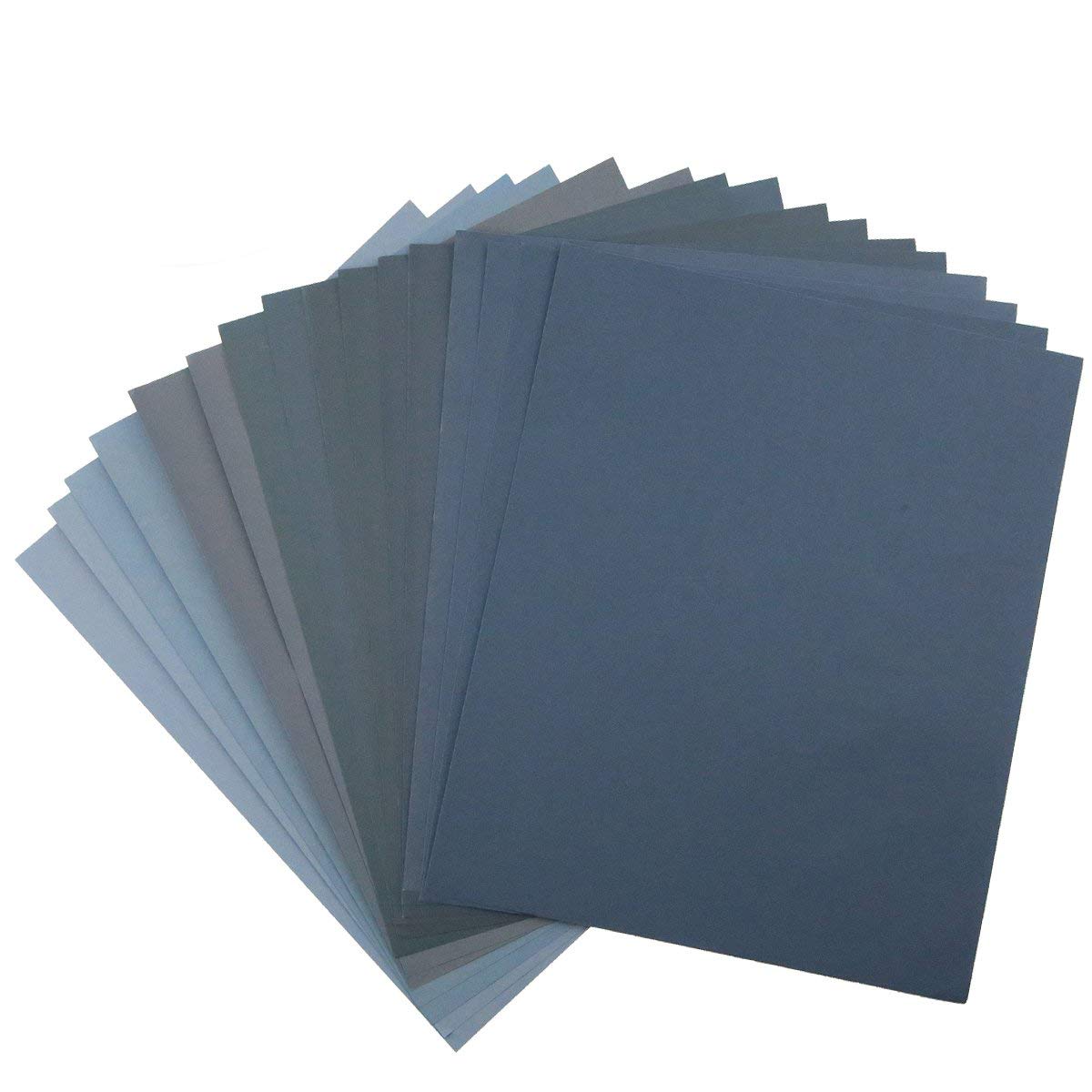 9" x 11" Sandpaper Sheets 400-5000 Grit Sanding Paper for Wood Furniture Finishing, Metal Sanding and Automotive Polishing, Wet or Dry Sanding, 16 Sheets