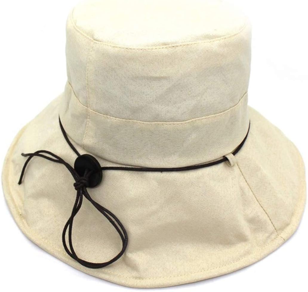 Womens Flat Bucket Hat Female Vintage Beach Fishing Caps Summer Wide
