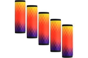 Gowraps 5 Pack Neoprene Luggage Handle Wraps Bright Luggage Tags/Identifiers/Marker/Grips Travel Accessories for Airplane/Flying/Luggage (Check(Orange))