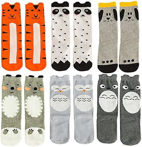 Qteland Toddler Knee High Socks Infant Stockings Tube Socks for baby 6-pack