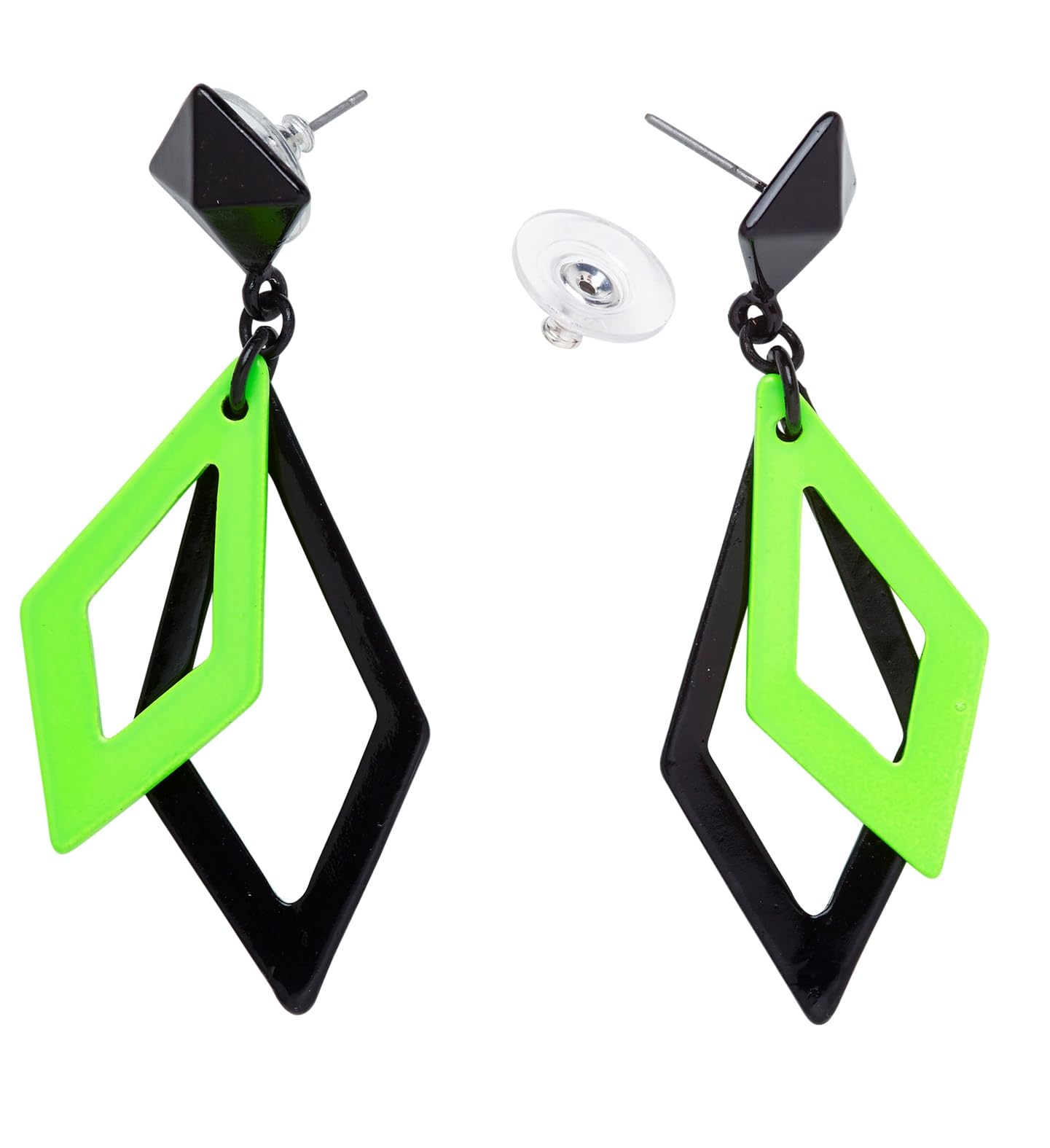 Widmann 03541 rhombus earrings, one size, neon colour