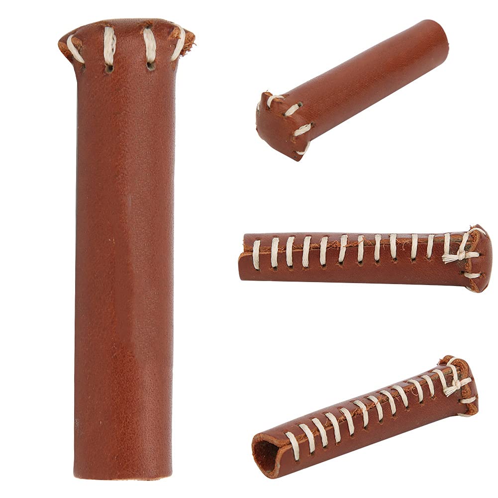 KIMISS Professional Leather, Cue Tip Head Protective Snooker Tip Protector Snooker Cover Billiard Stick Protector AccessoriesBlack (Red)