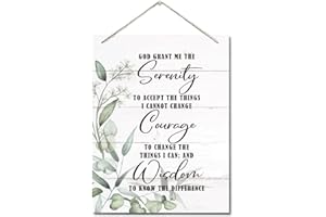 AUII JO DESIGN Serenity Prayer Inspirational Quote Wall Art Decor Sign, God Grant Me The Serenity, Hanging Printed Wall Plaque Wood Signs, Christian Scripture Decor for Living Room Bedroom Home Decor 10X7.8inch