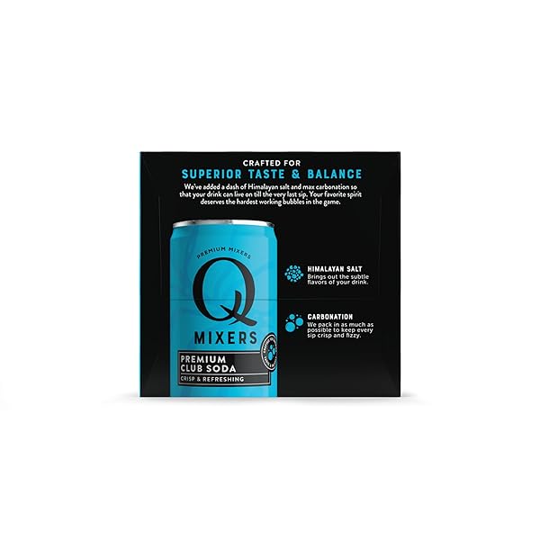 Q MIXERS CLUB SODA, PREMIUM COCKTAIL MIXER MADE WITH REAL INGREDIENTS, 7.5 FL OZ CANS (PACK OF 4)