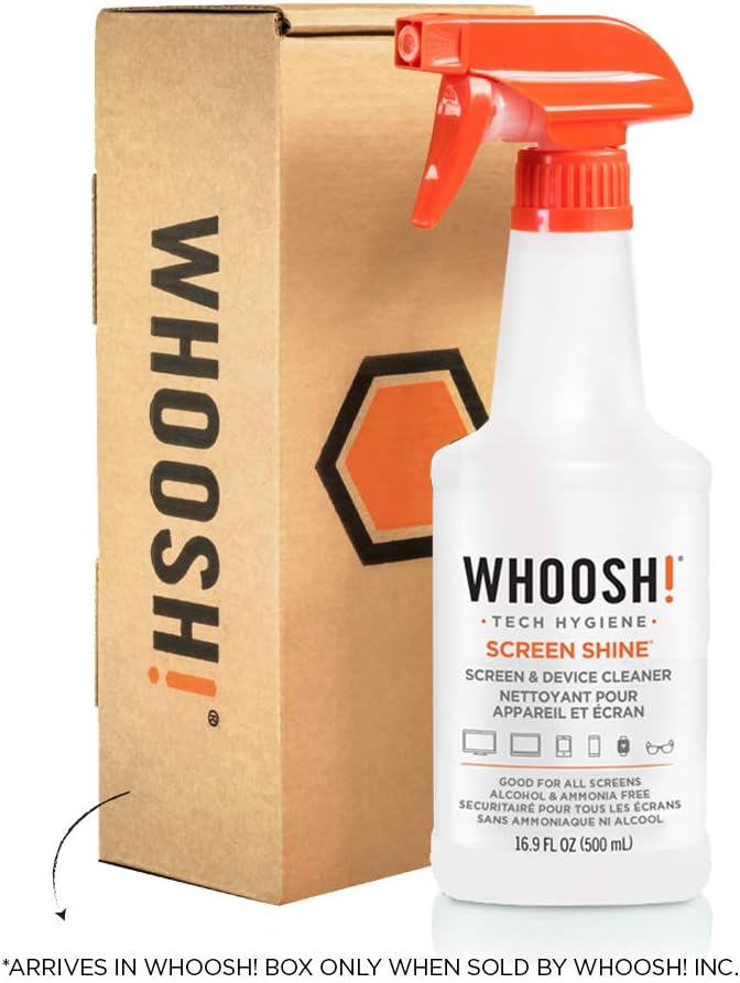 WHOOSH!! - Screen Shine Spray Cleaner for Electronic Screens Non-Toxic Cleaner - 500ml, Orange