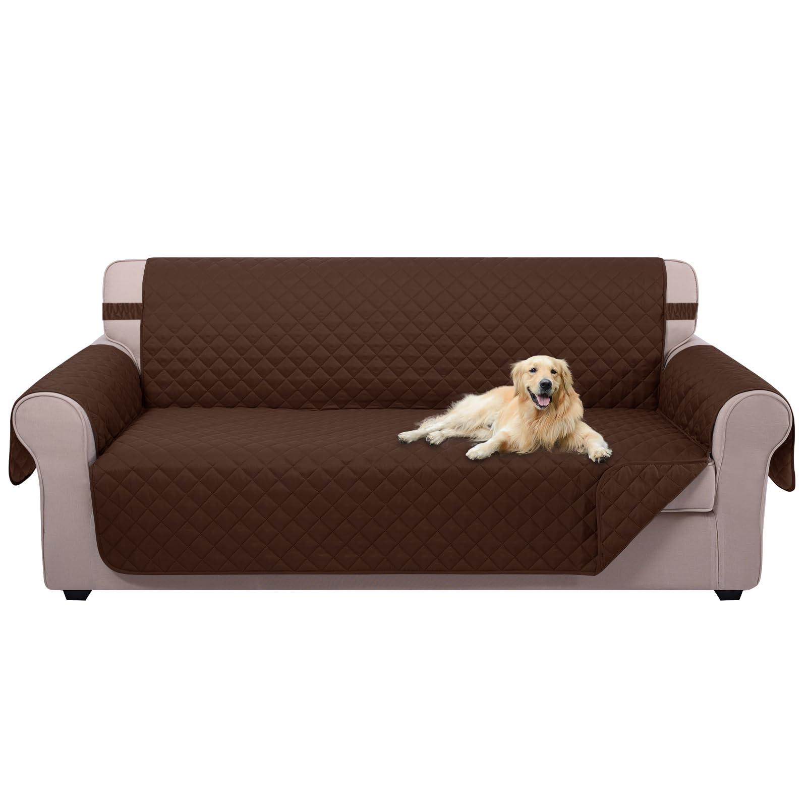 Photo 1 of U-NICE HOME Large Sofa Cover Reversible Couch Cover for Dogs with Elastic Straps Water Resistant Furniture Protector for Pets Couch Cover for 4 Cushion Couch (Oversized Sofa, Brown/Brown)
