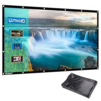 HENZIN Pantalla de proyector portátil Formato HD de 100 Pulgadas ...